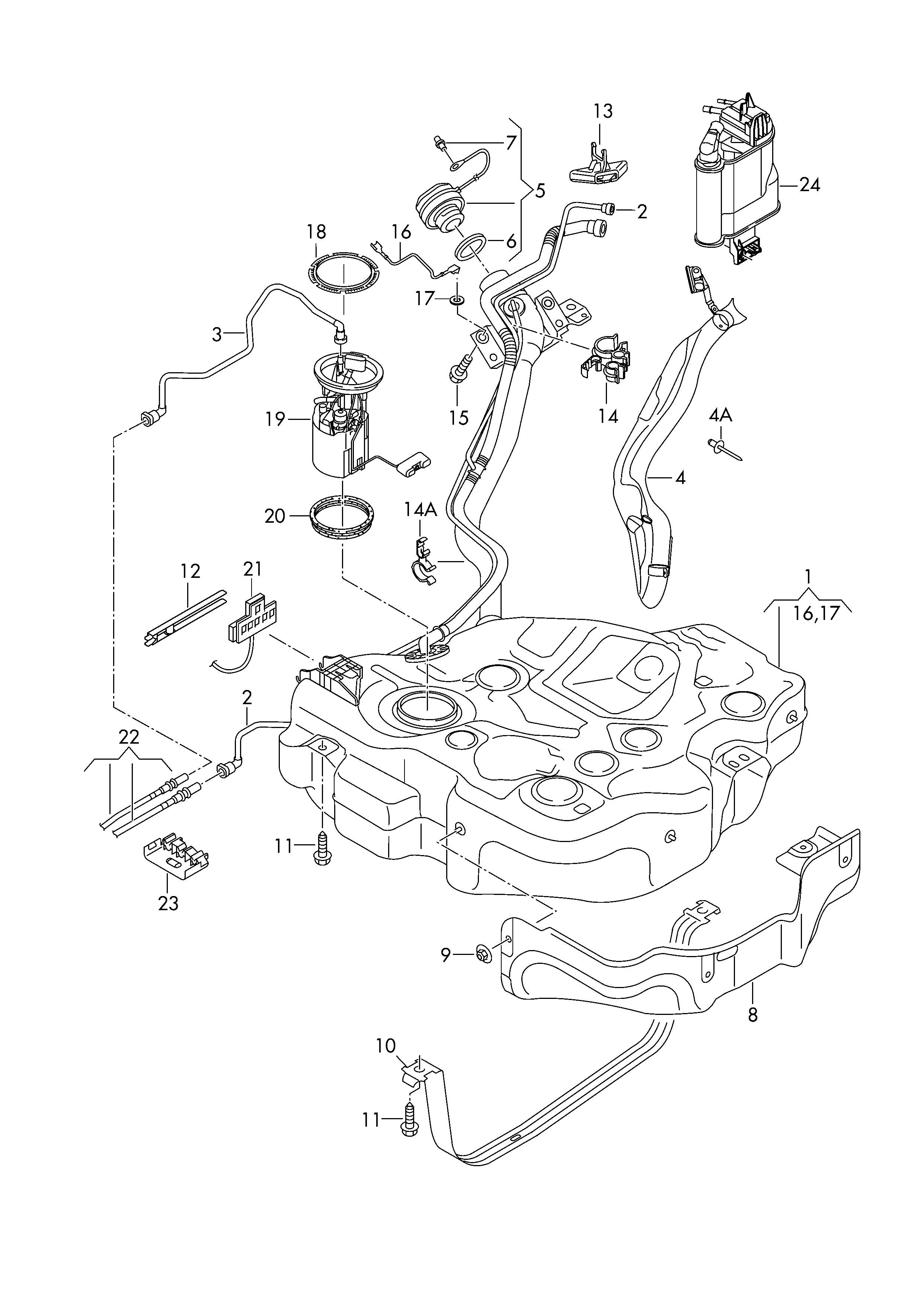 Fuel Tank with Attachments diagram