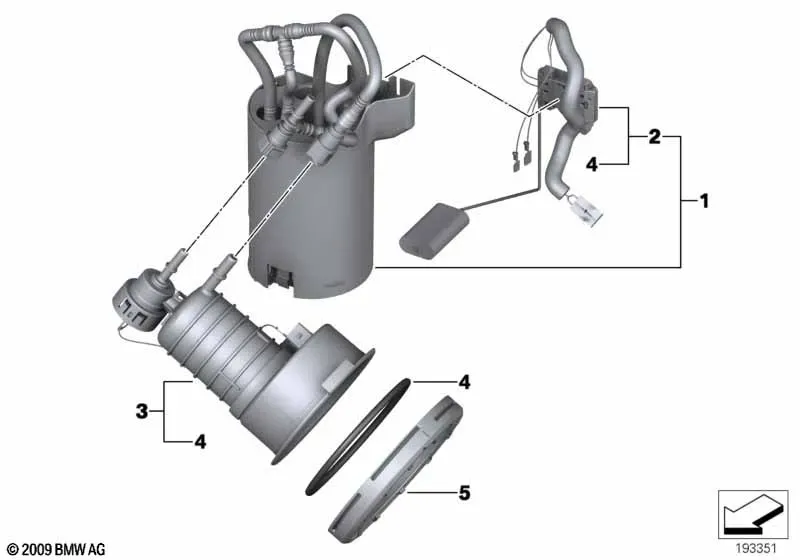 Fuel Filter, Pump and Level Sensor diagram