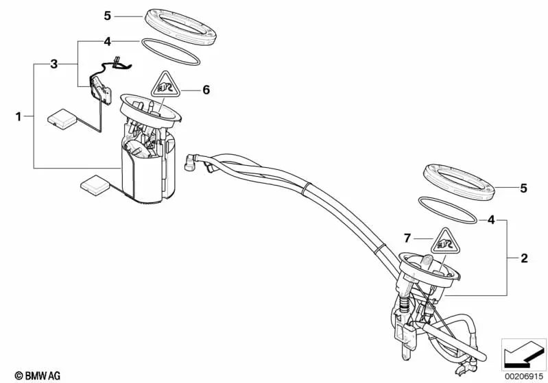 Fuel Filter, Pump and Level Sensor diagram