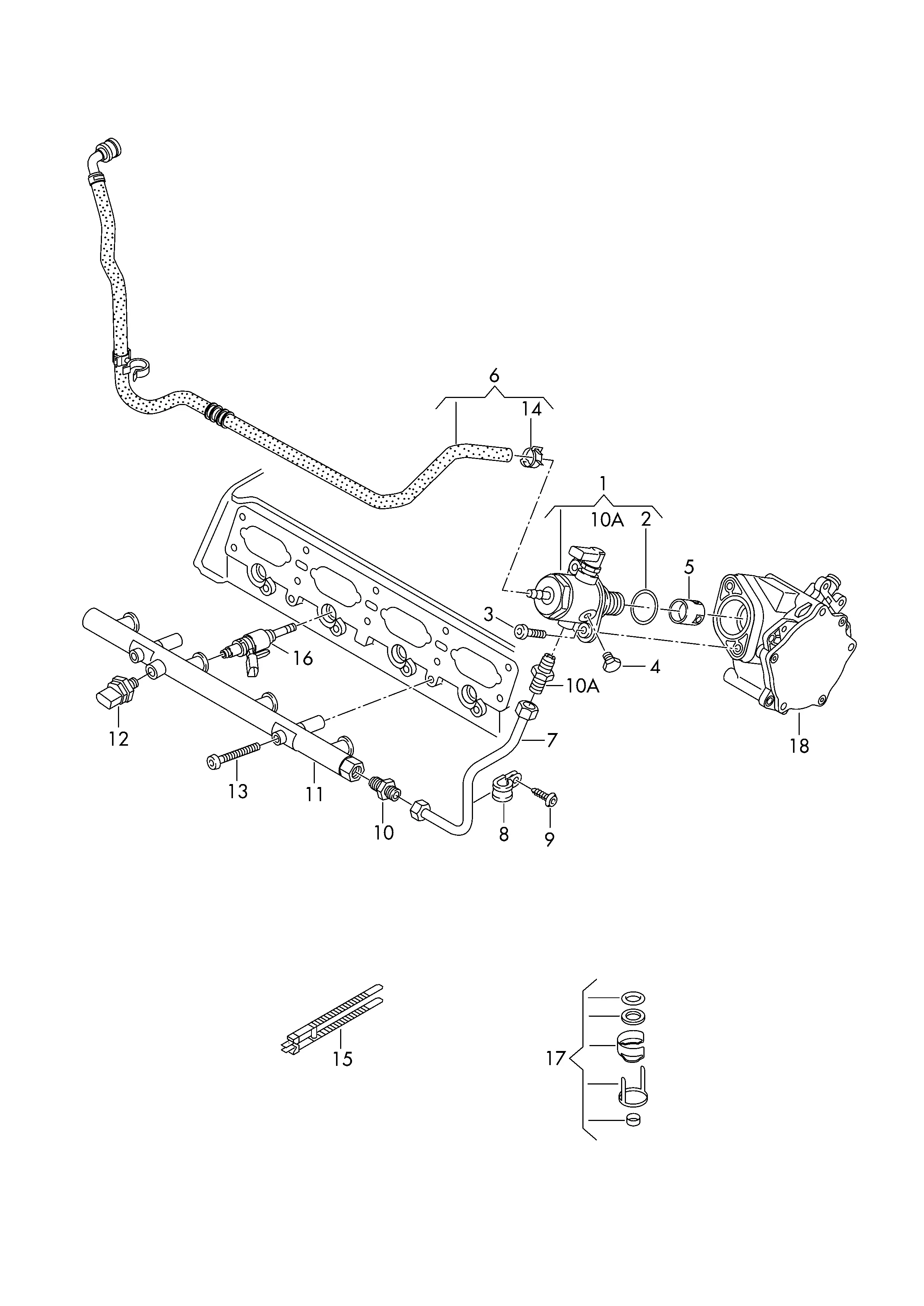 Fuel Pump, Rail and Injectors diagram