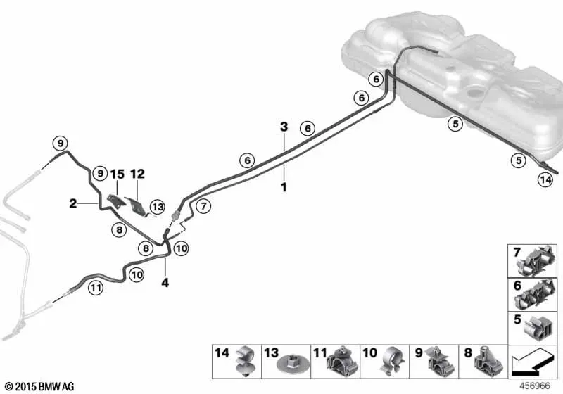 Fuel Line and Mounting Hardware diagram