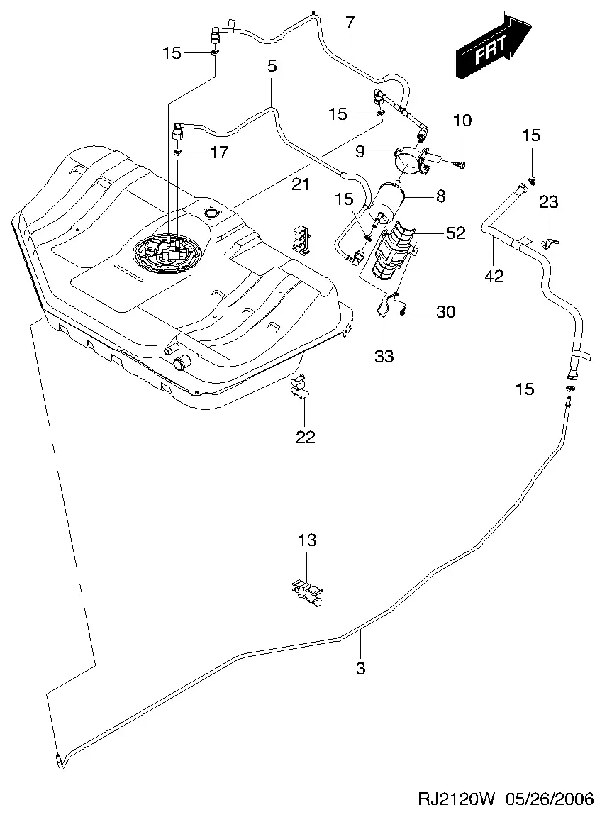 Fuel Line and Fuel Filter diagram