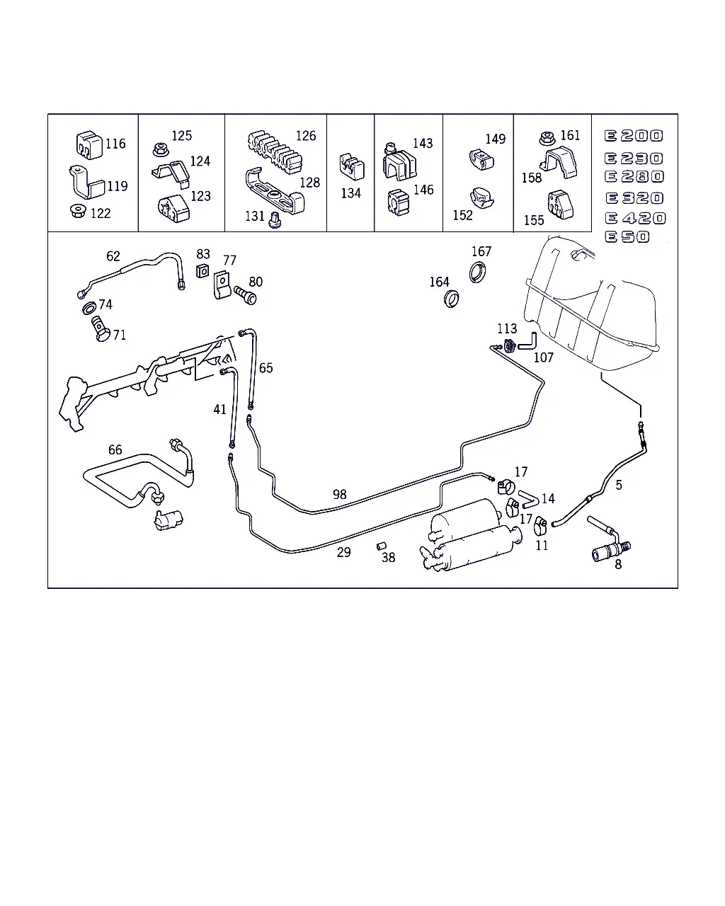 Gasoline Engine Fuel Lines diagram