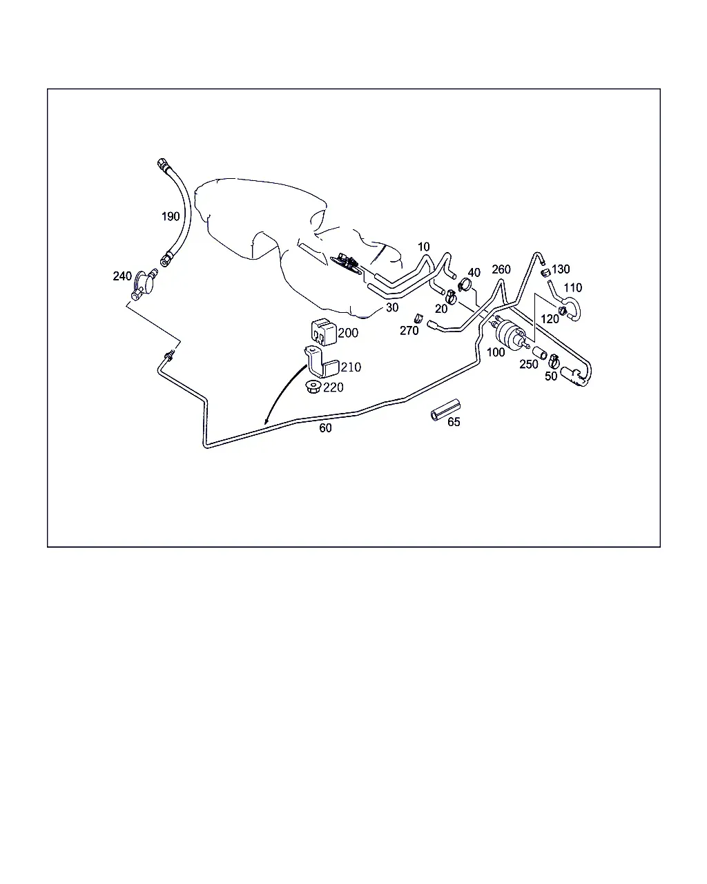 Gasoline Engine Fuel Lines diagram