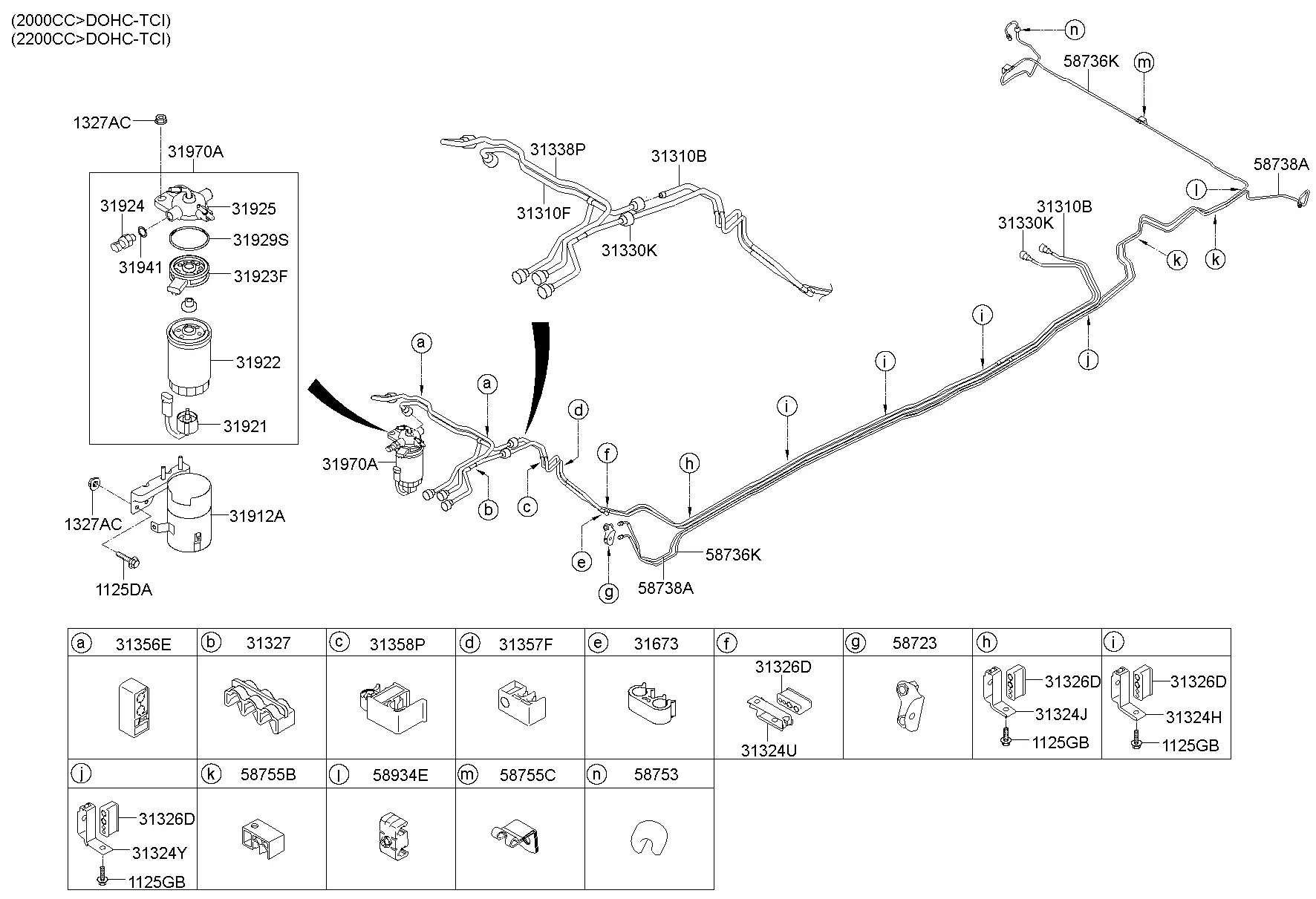 Fuel Lines and Diesel Filter diagram