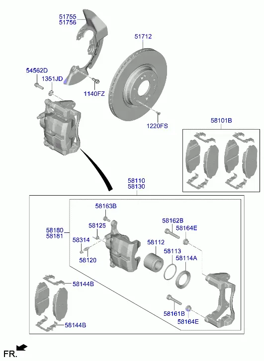 Front Wheel Brake Assembly diagram