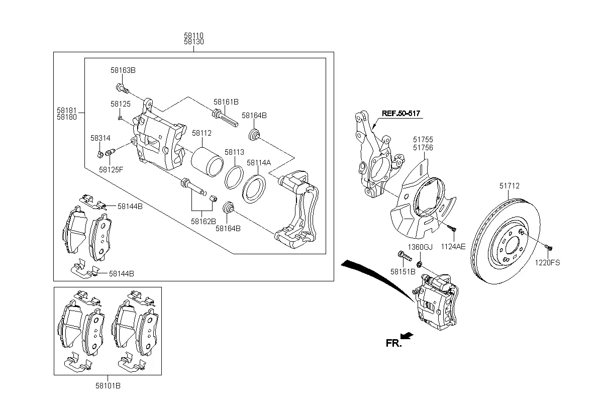 Front Wheel Brake Assembly diagram
