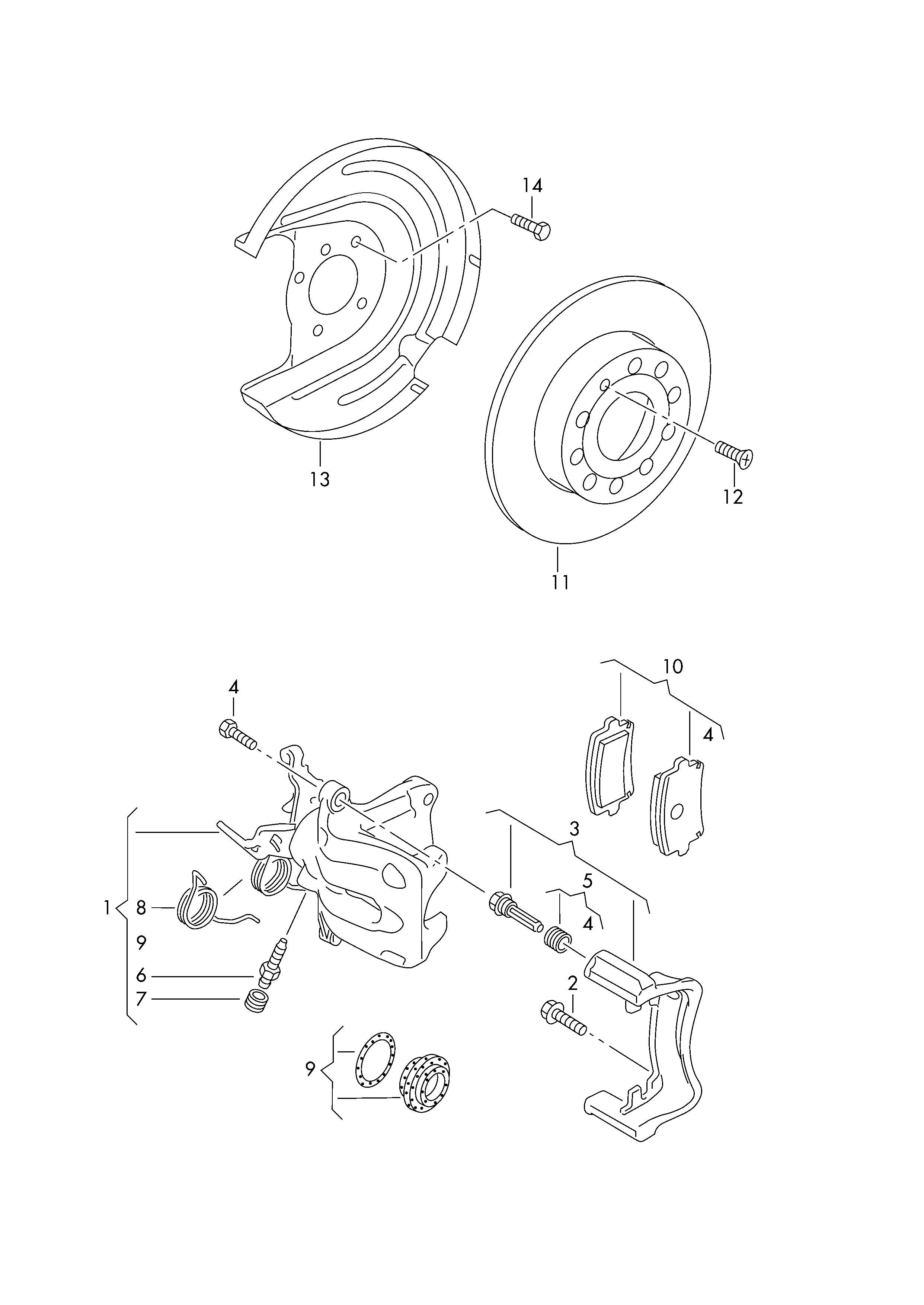 Floating Caliper Brake Assembly diagram