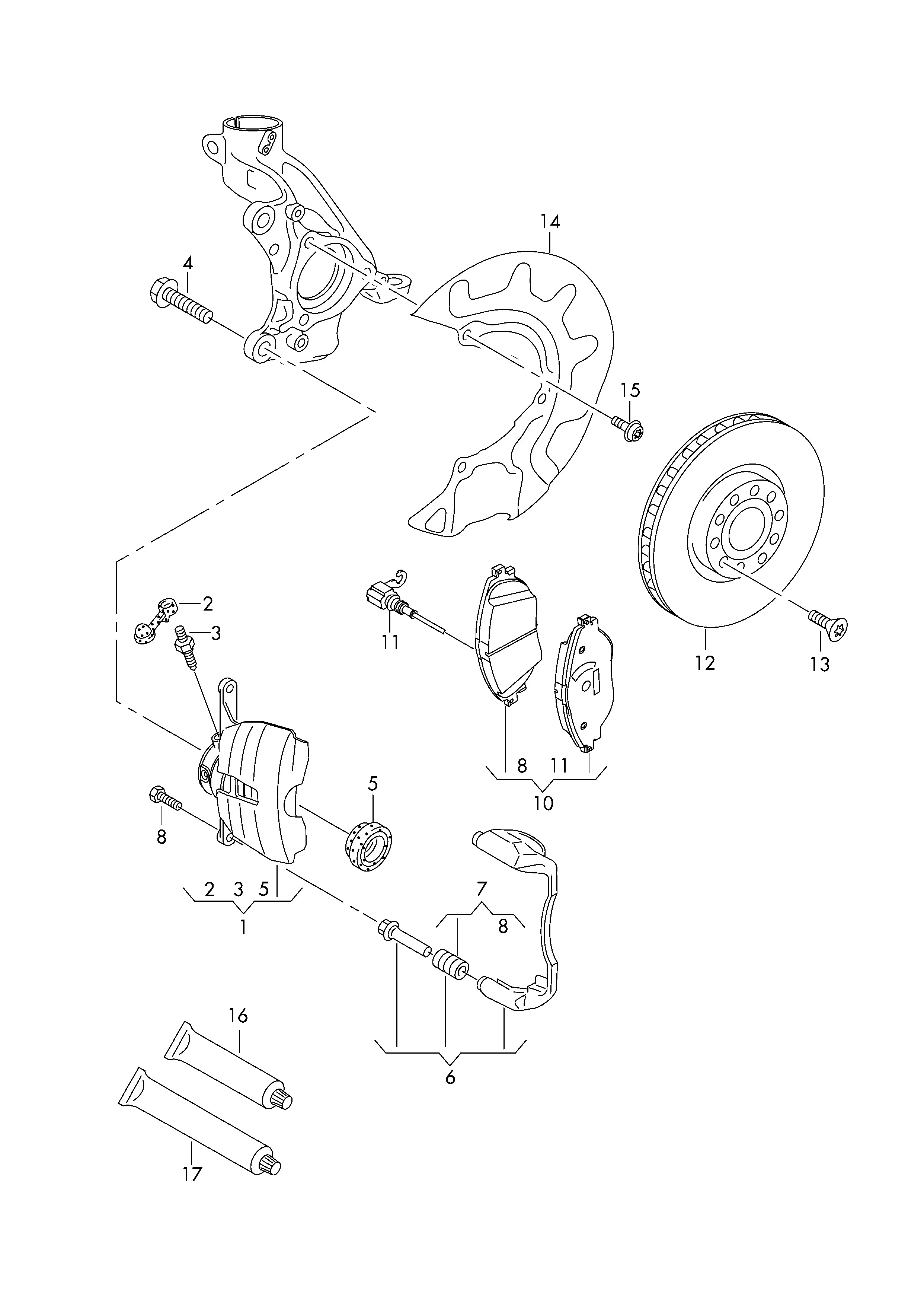 Floating Caliper Brake Assembly diagram