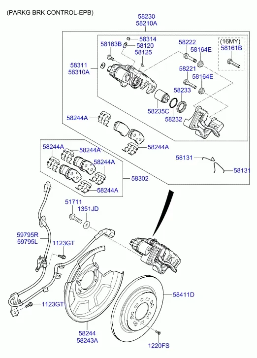 Rear Wheel Brake Assembly diagram