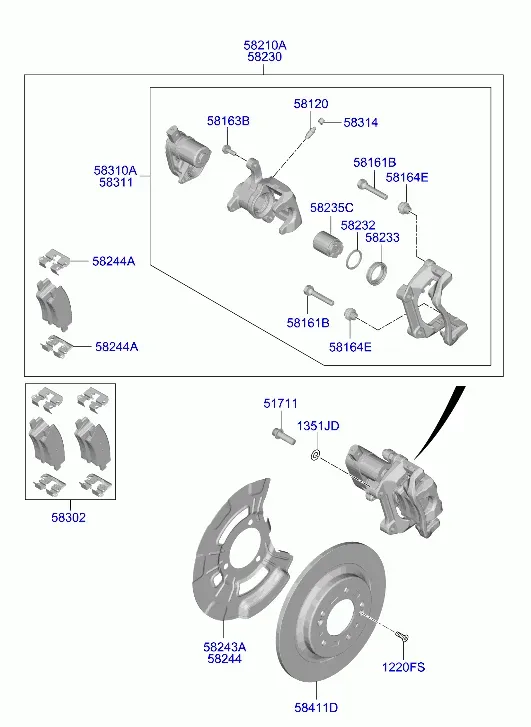 Rear Wheel Brake Assembly diagram