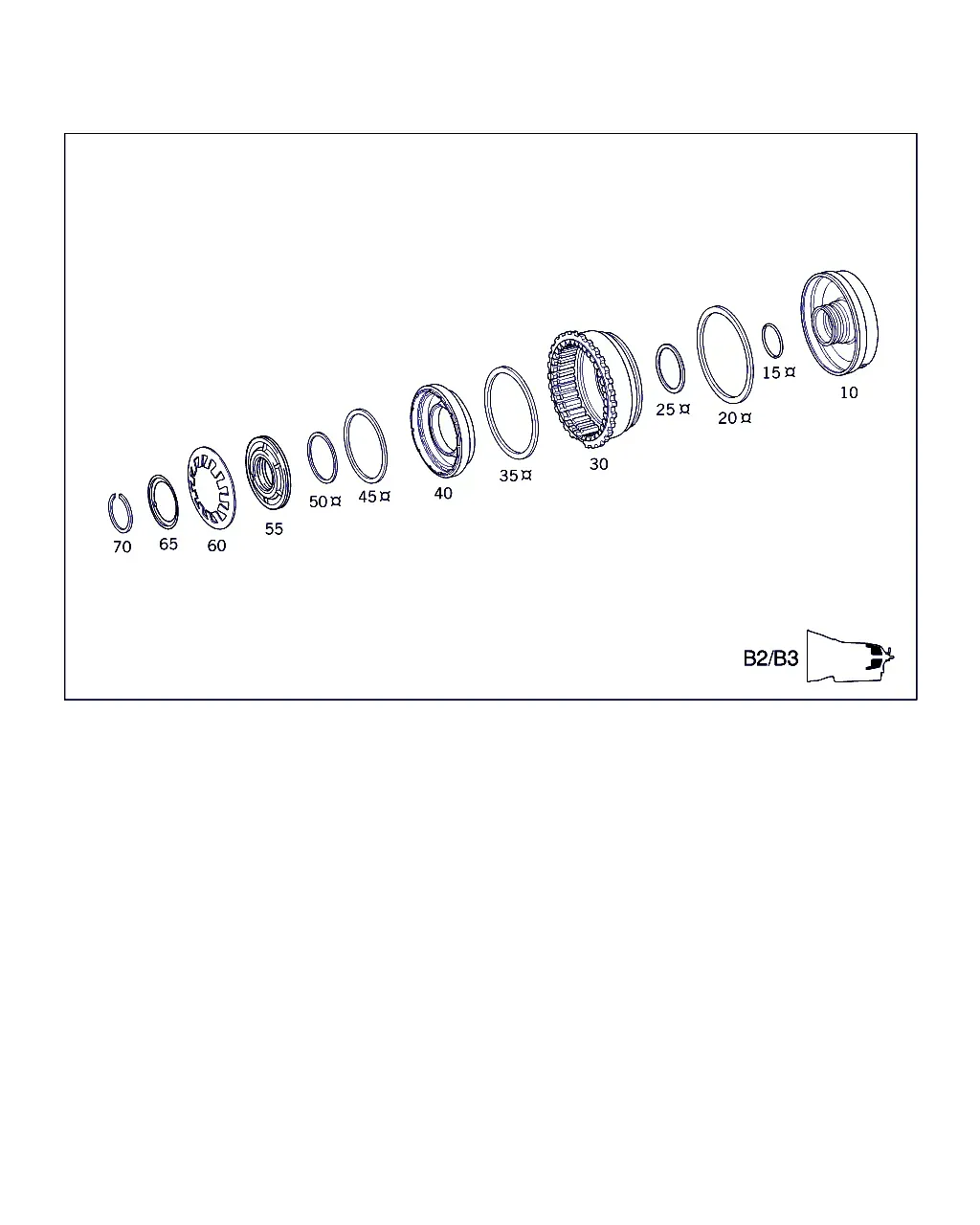 Тормозные муфты B2, B3 и диск стояночной блокировки diagram