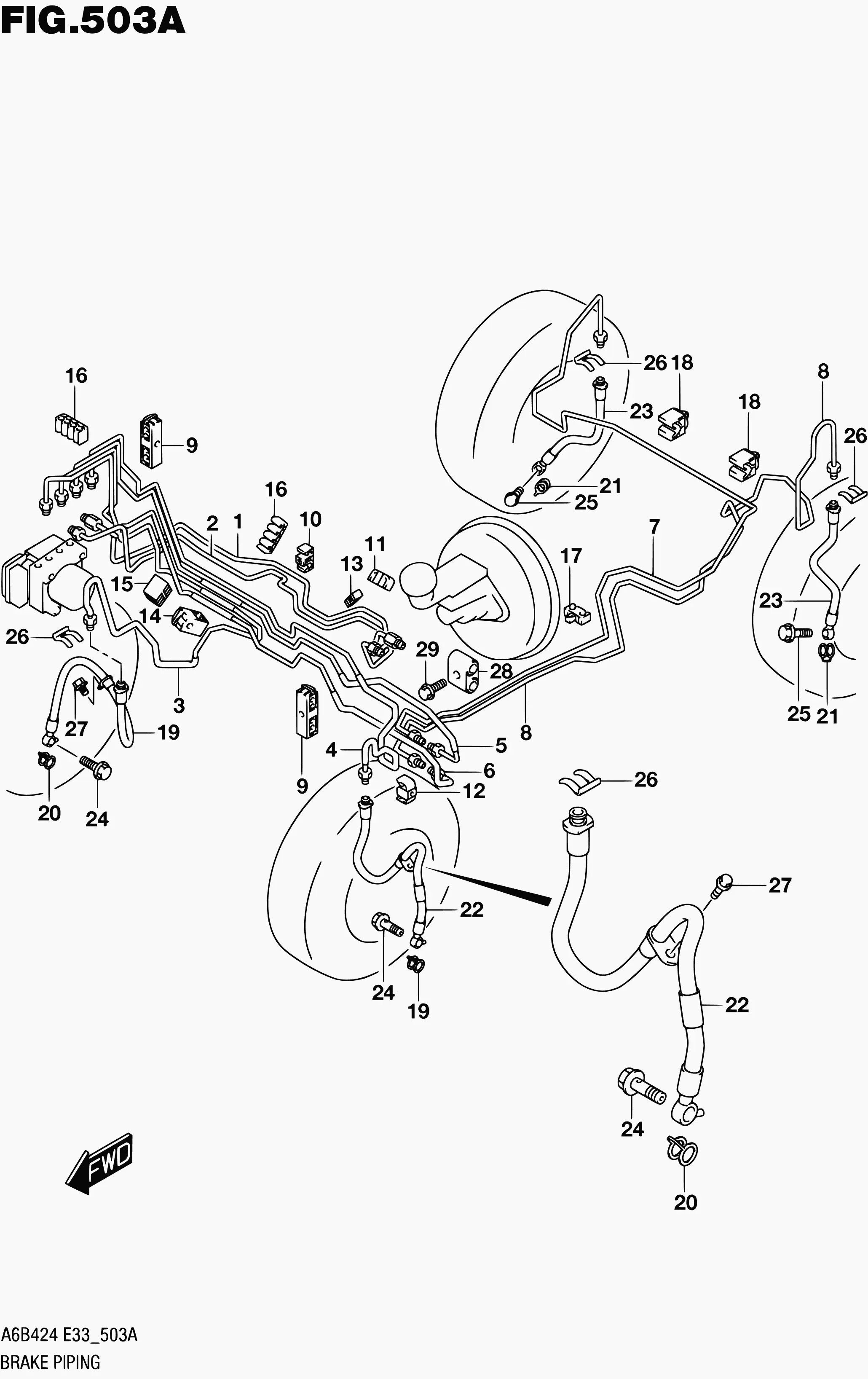 Brake Lines and Pipes diagram
