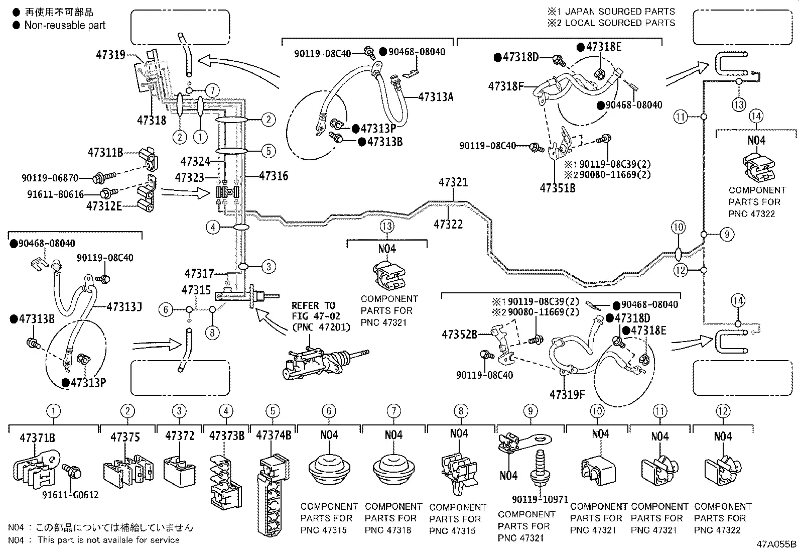 Brake Tubes and Clamps diagram