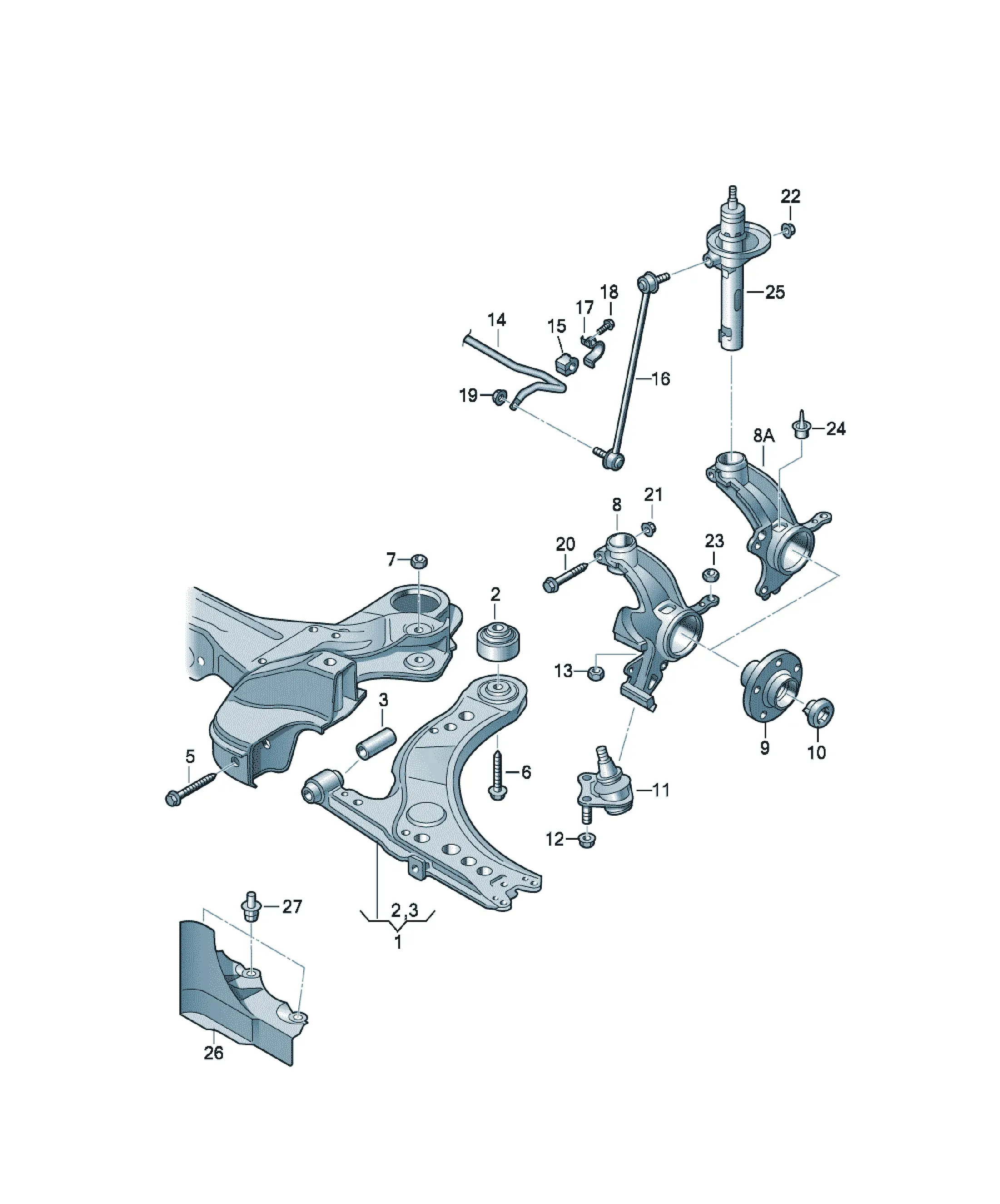 Front suspension diagram