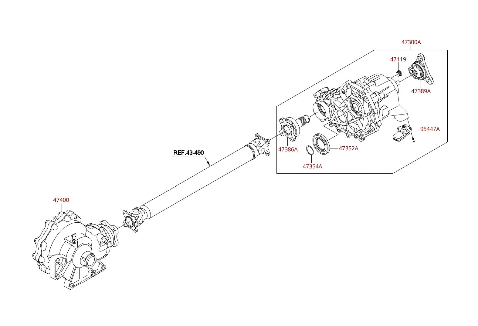 Transfer case diagram