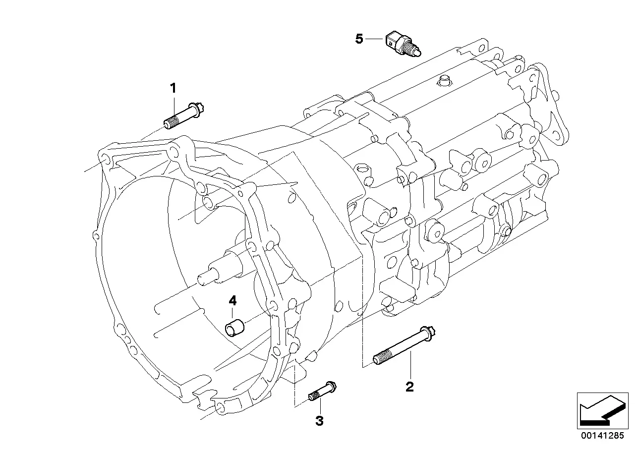 Transmission mounting parts diagram