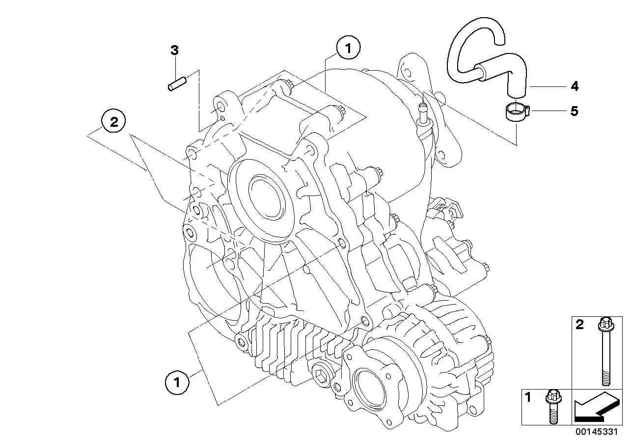 Transmission mounting parts diagram