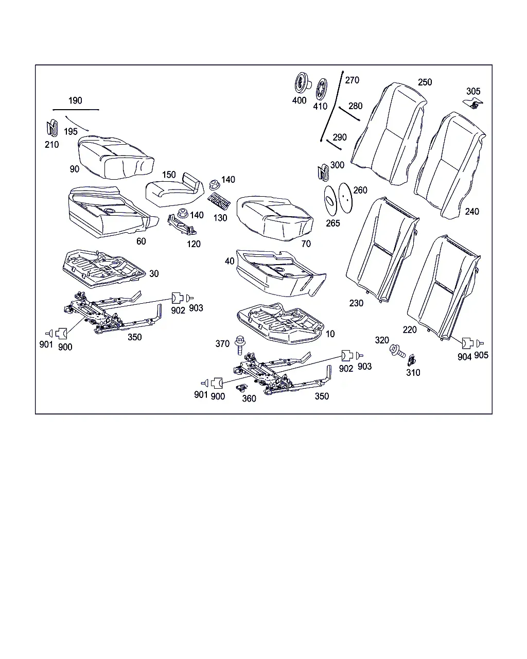 Three-Seat Rear Seat with Power Adjustment diagram