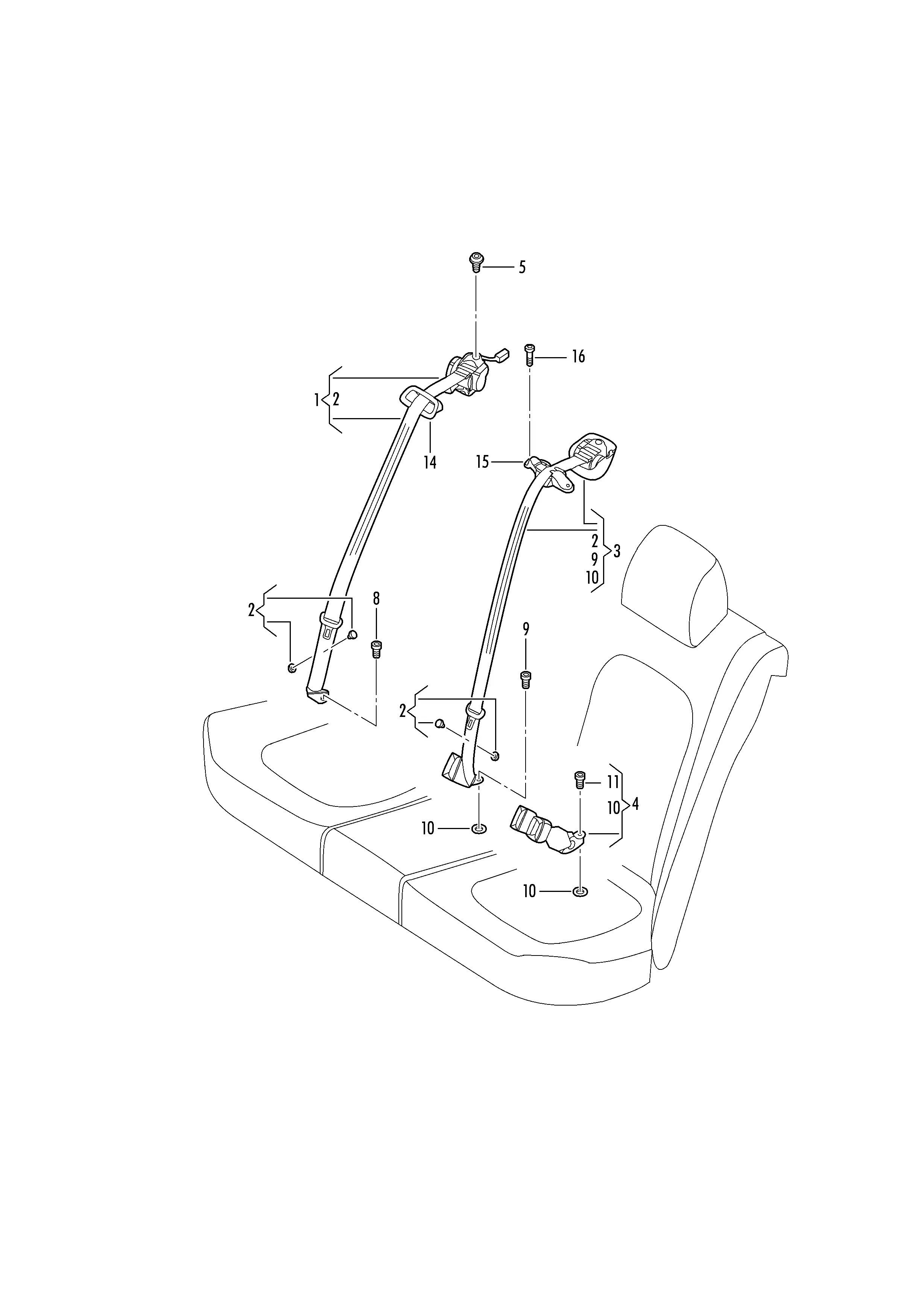 Three-Point Seat Belt diagram