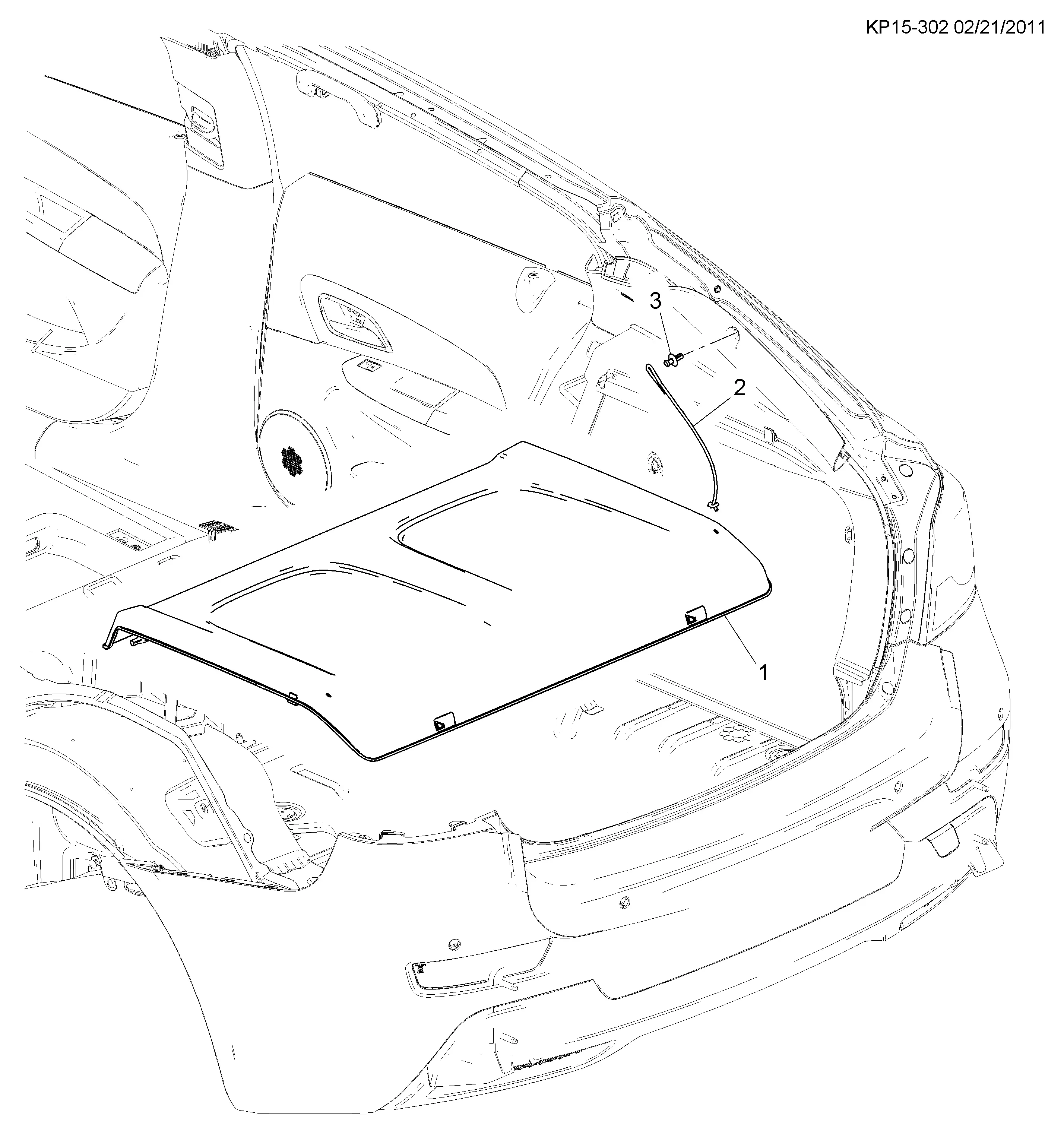 Luggage compartment shelf diagram