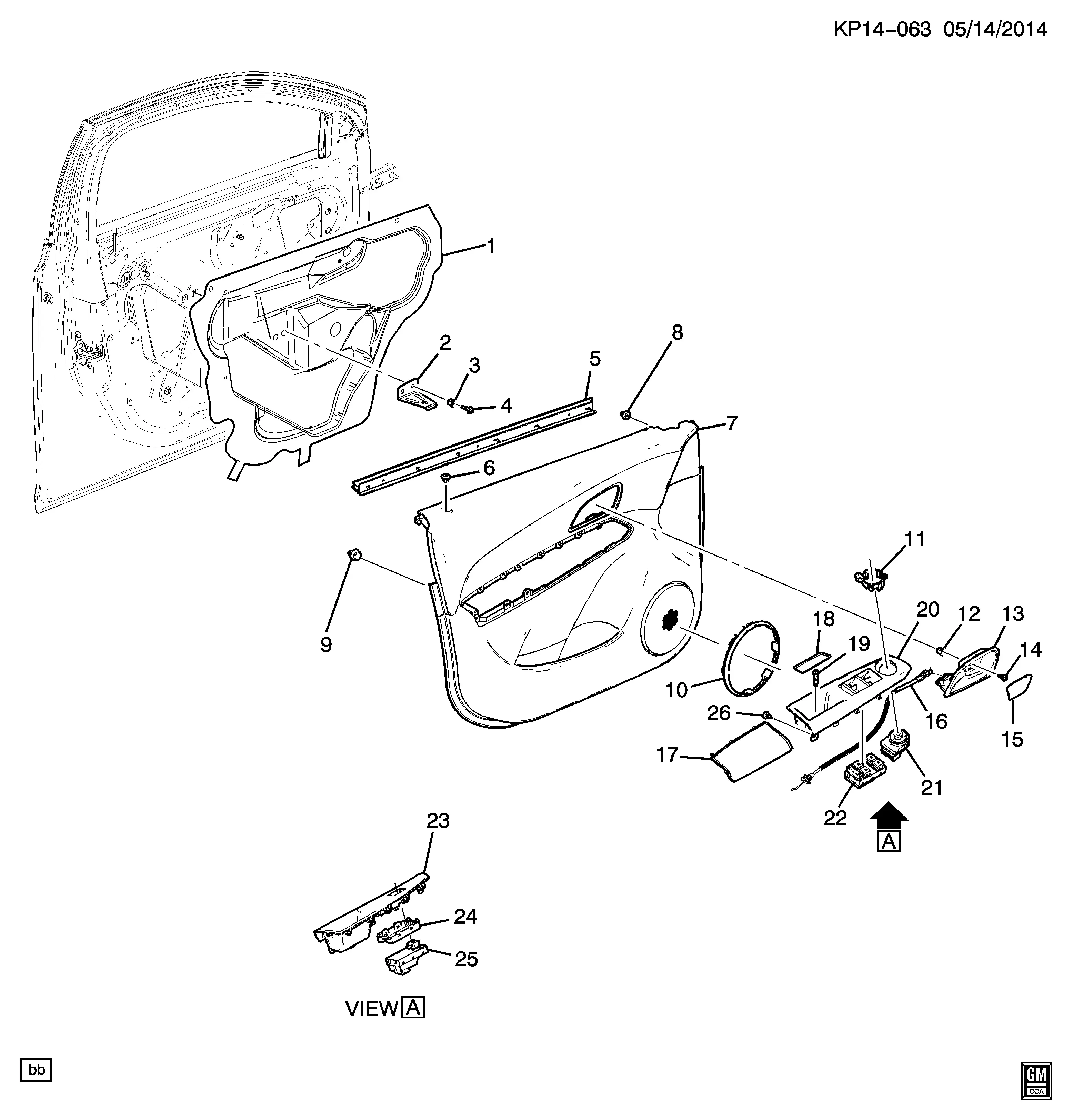 Front door trim diagram