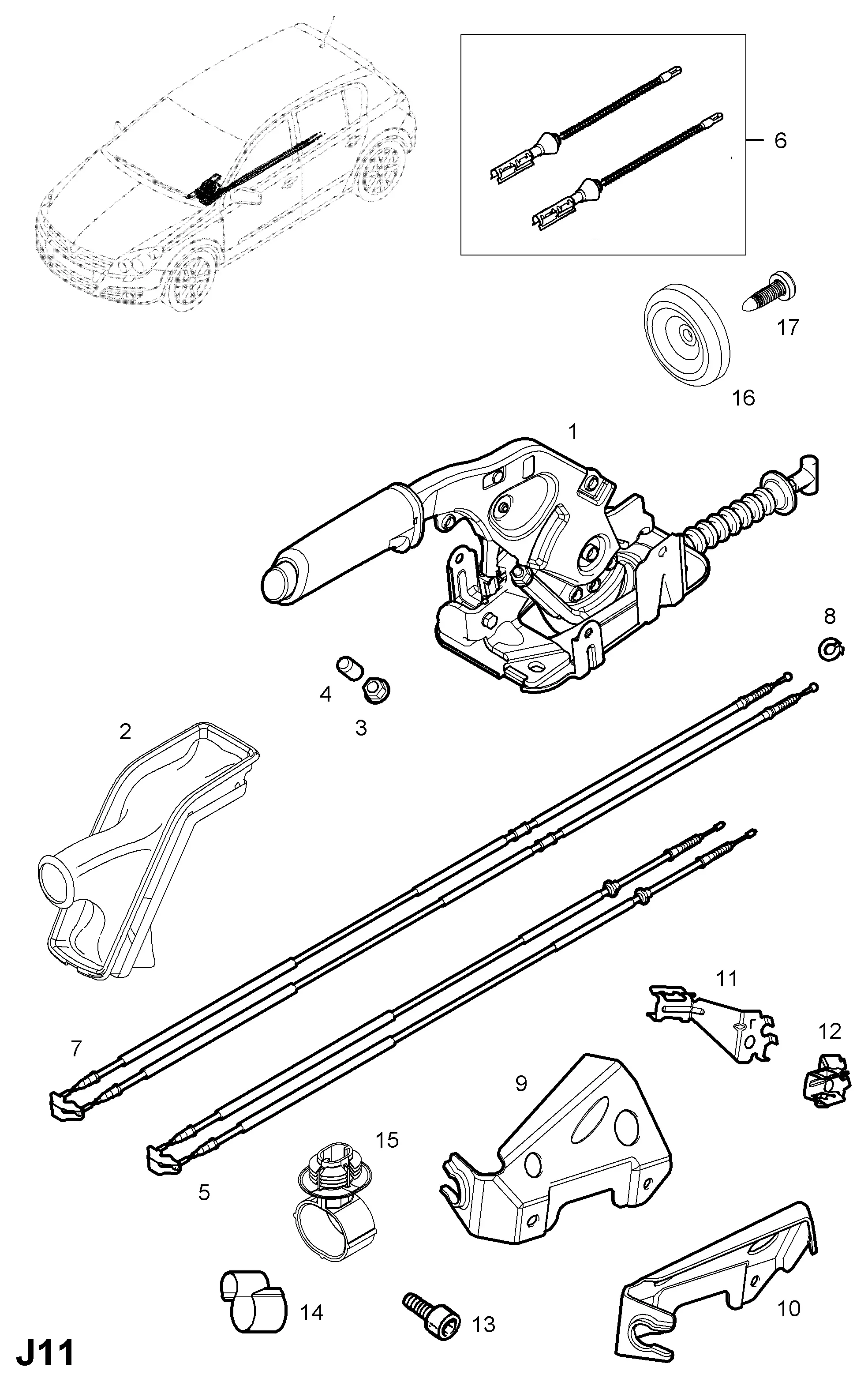 Parking Brake Cable diagram