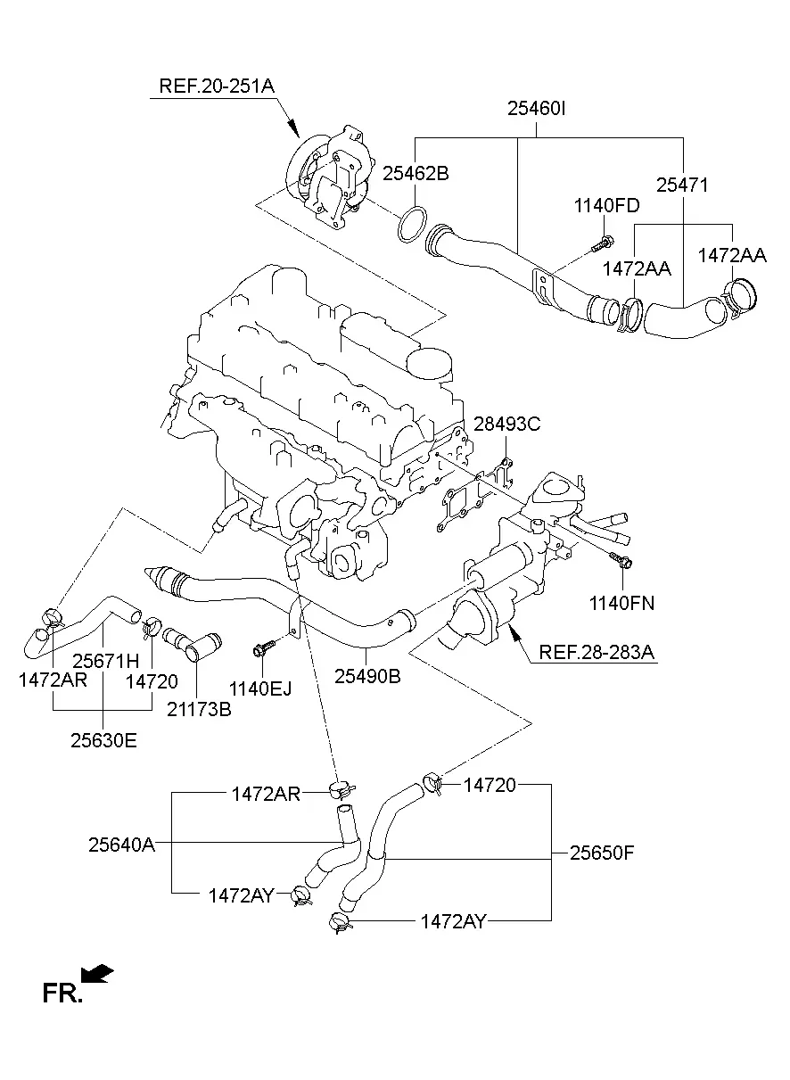 Coolant Pipes and Hoses diagram