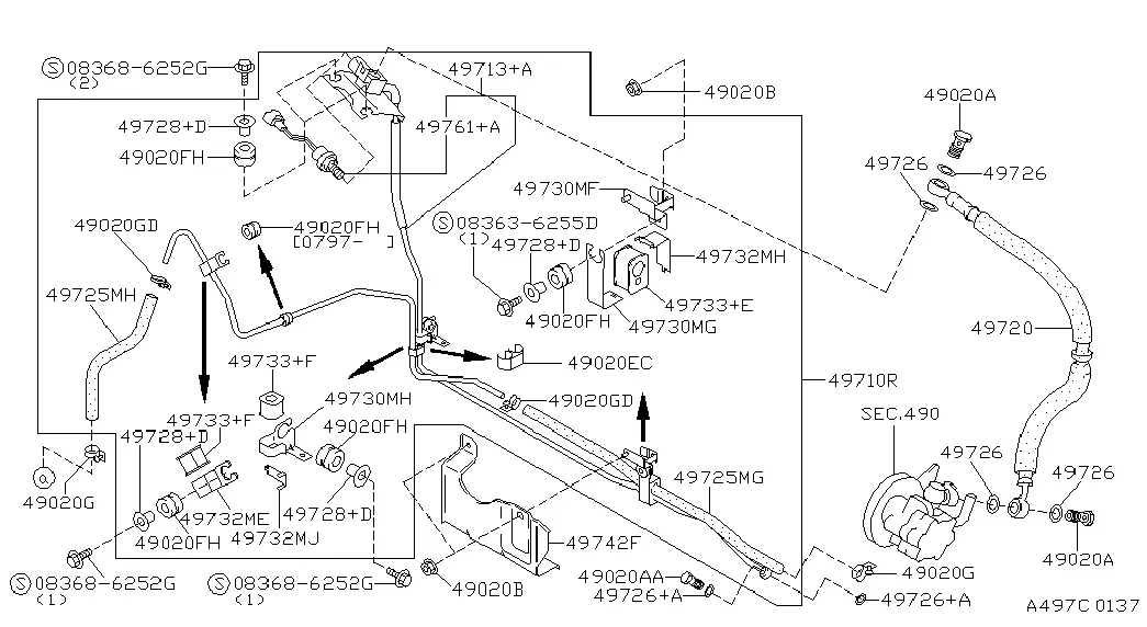 Power Steering Lines diagram