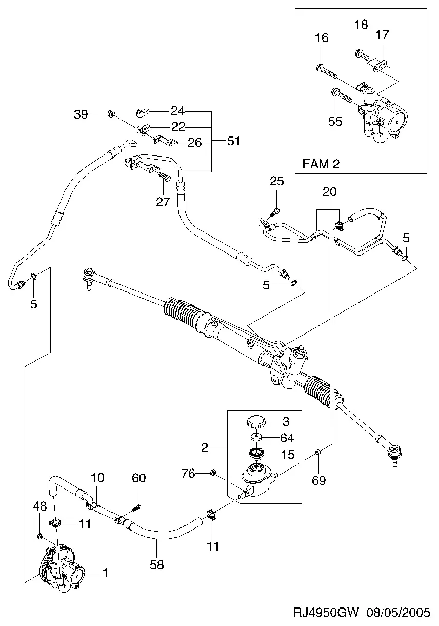Power Steering Lines diagram