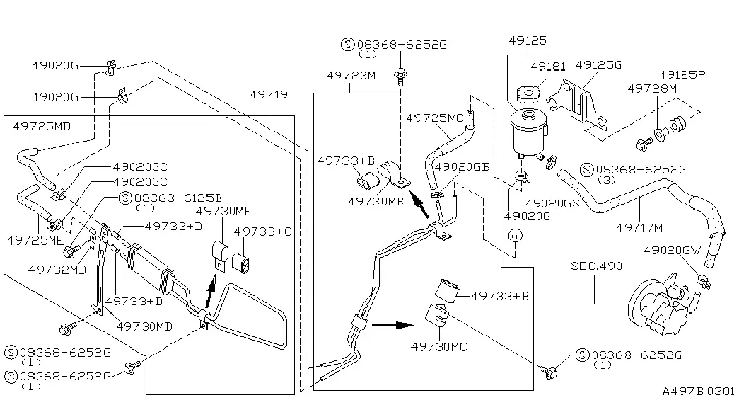 Power Steering Lines diagram