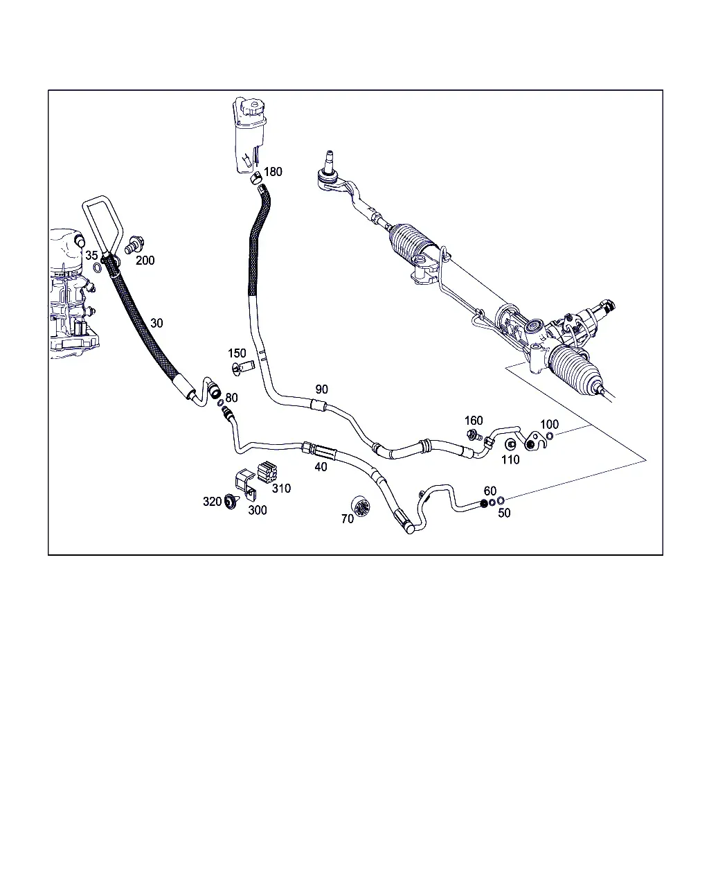 Power Steering Lines (Gasoline Engine) diagram