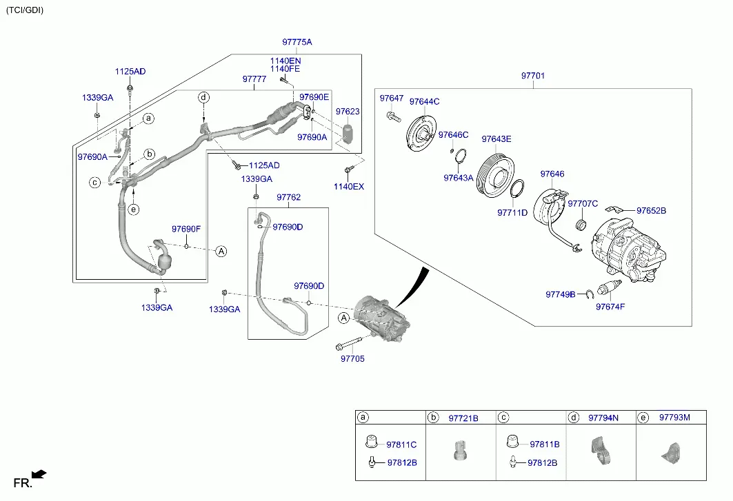 A/C Refrigerant Lines diagram