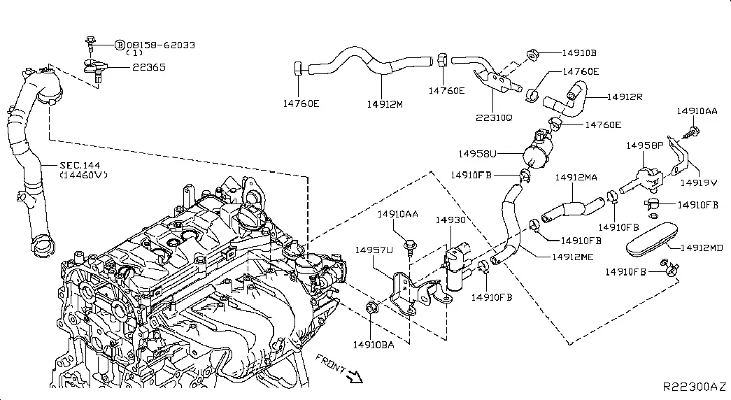 EVAP System Piping diagram