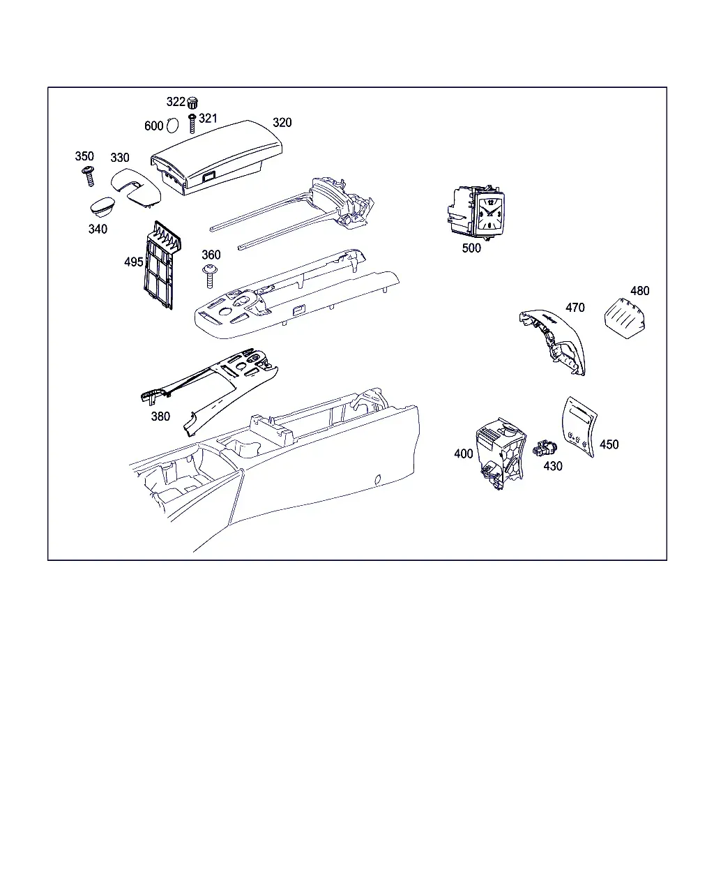 Center Console and Armrest diagram