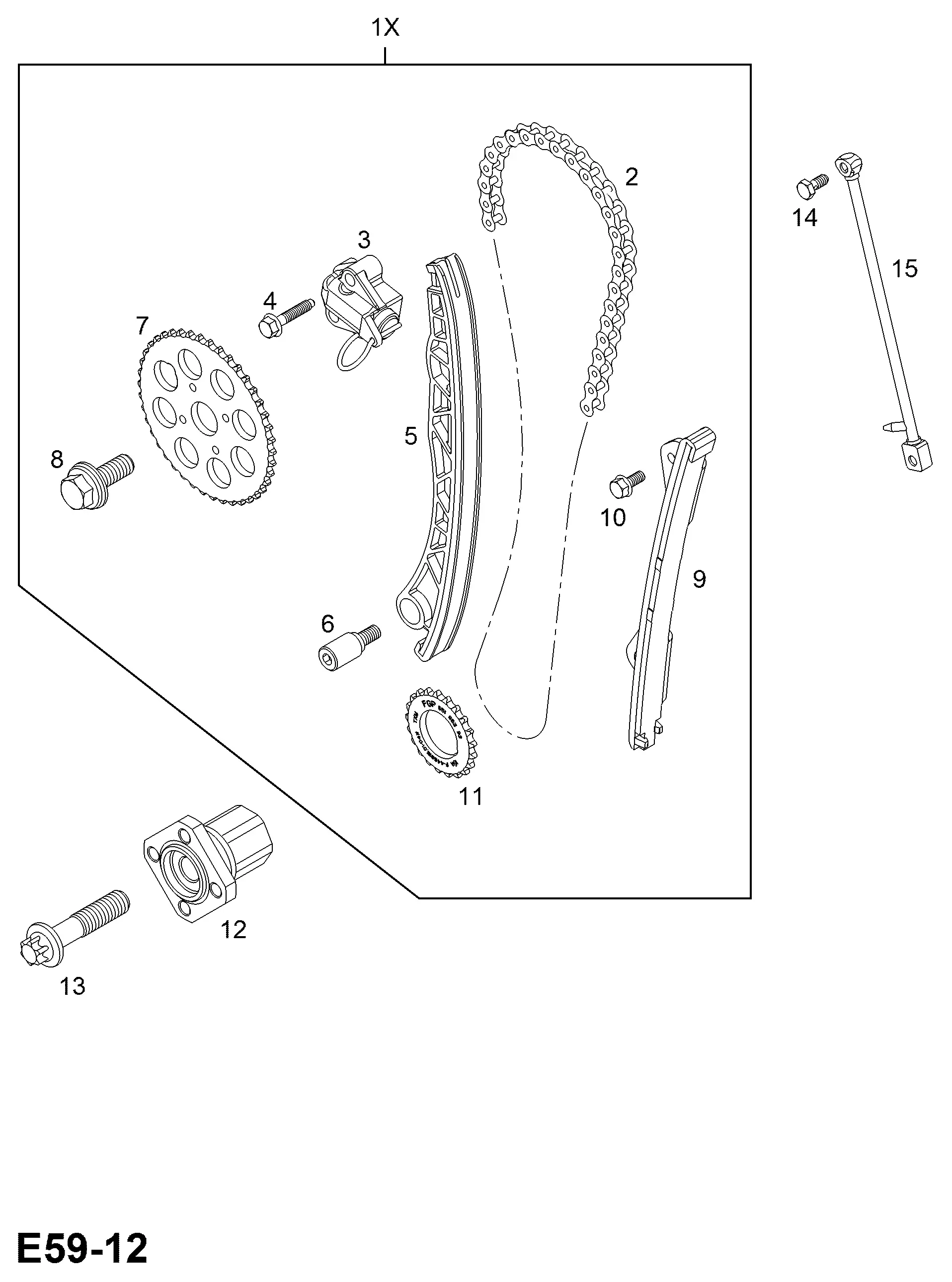 Цепь и шестерни привода ГРМ diagram
