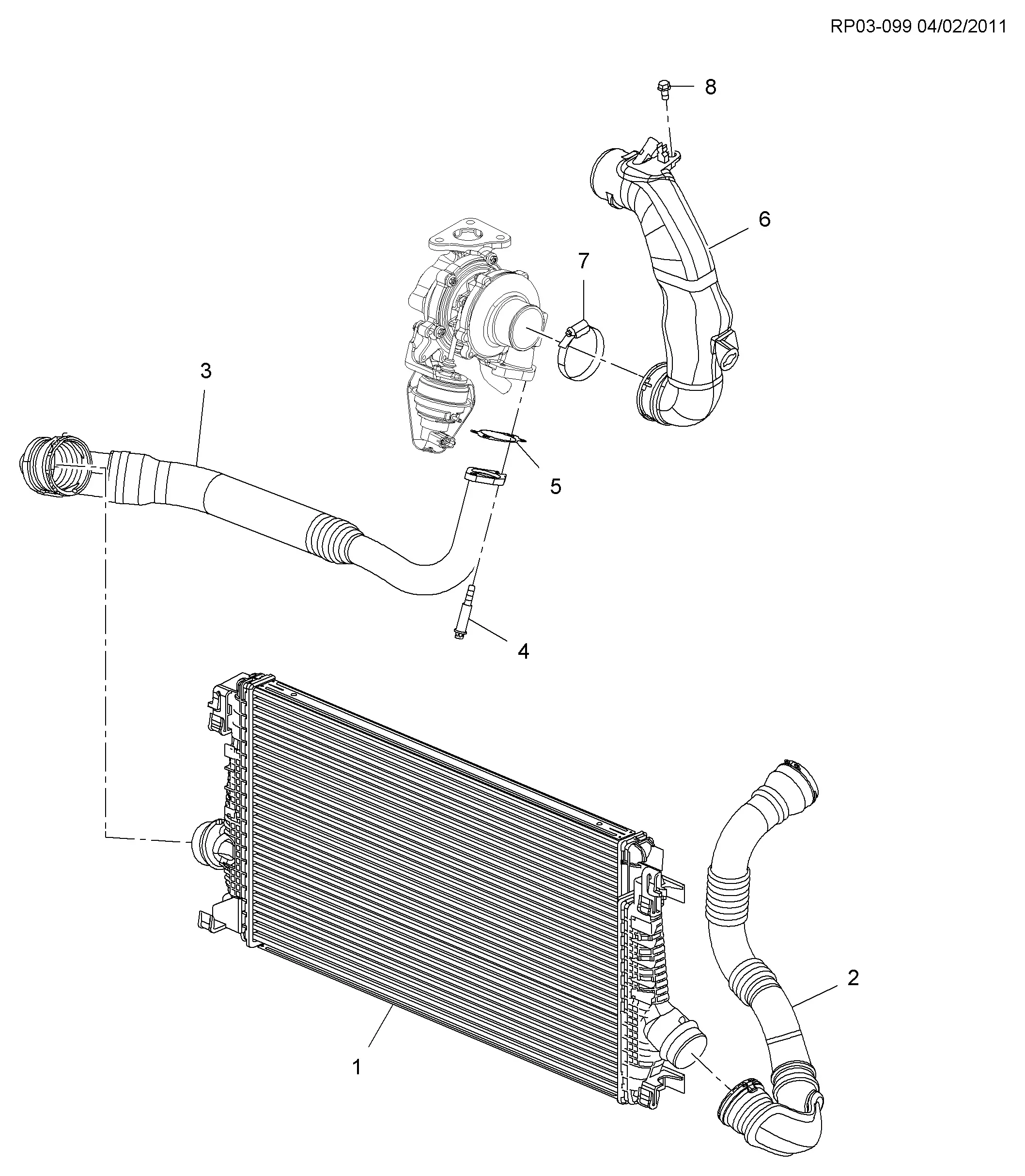 Charge air cooling system diagram