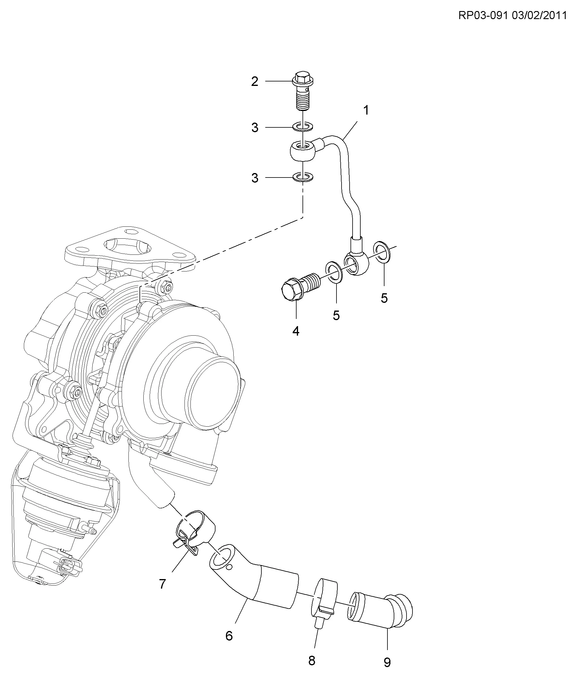 Turbocharger lubrication system diagram