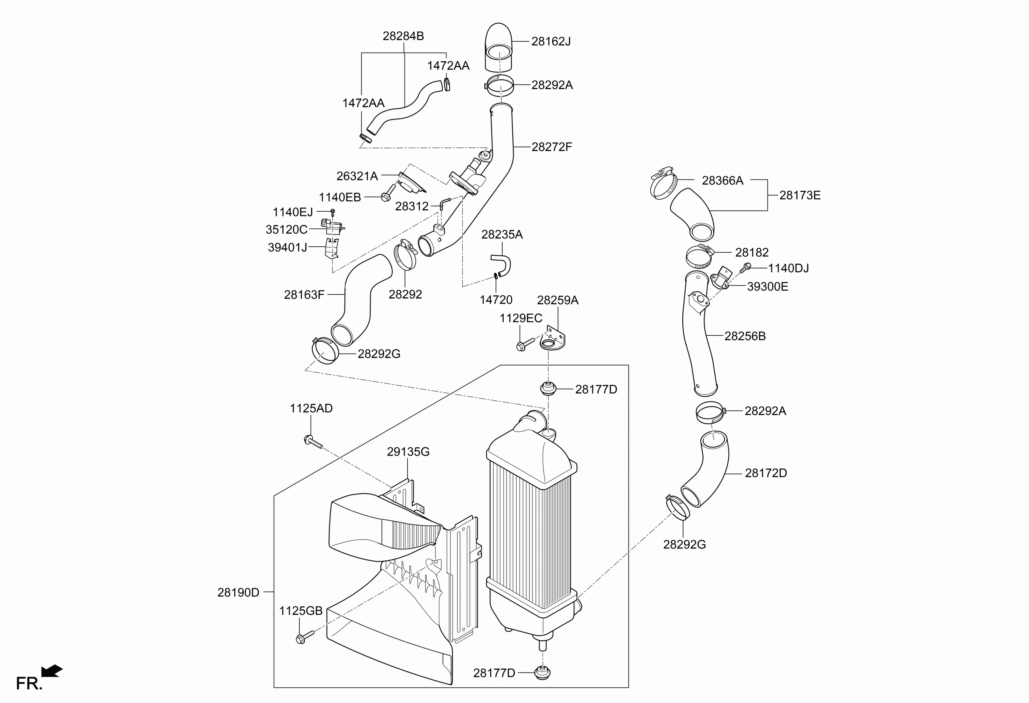 Turbocharger and Intercooler diagram