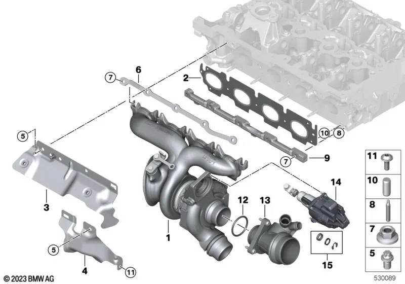 Turbocharger With Exhaust Manifold diagram