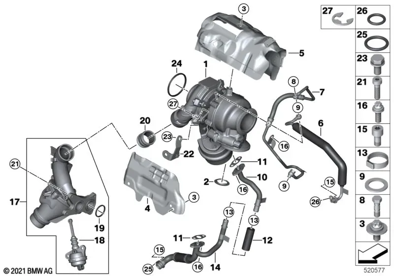 Turbocharger With Lubrication diagram