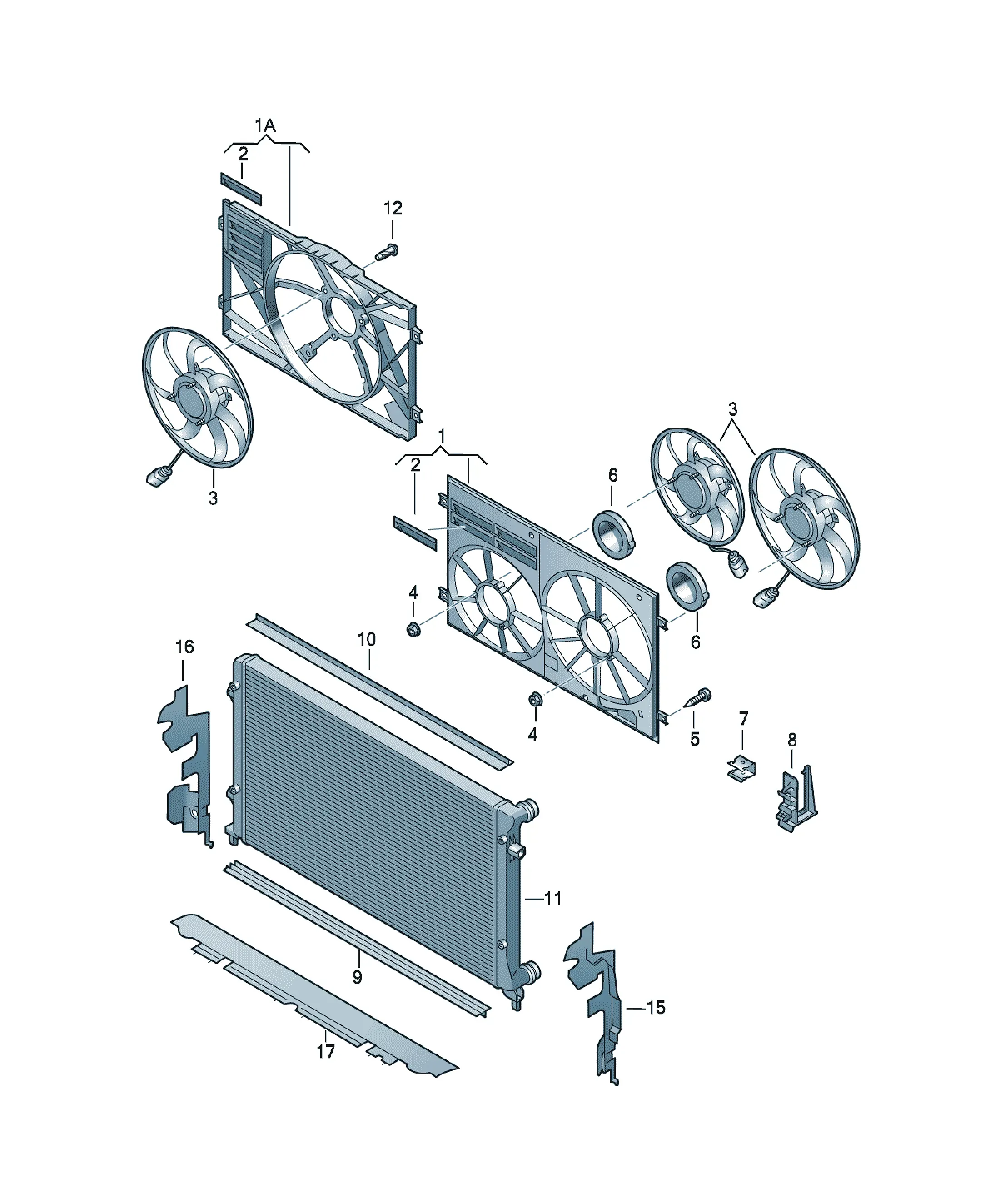 Cooling fan shroud diagram