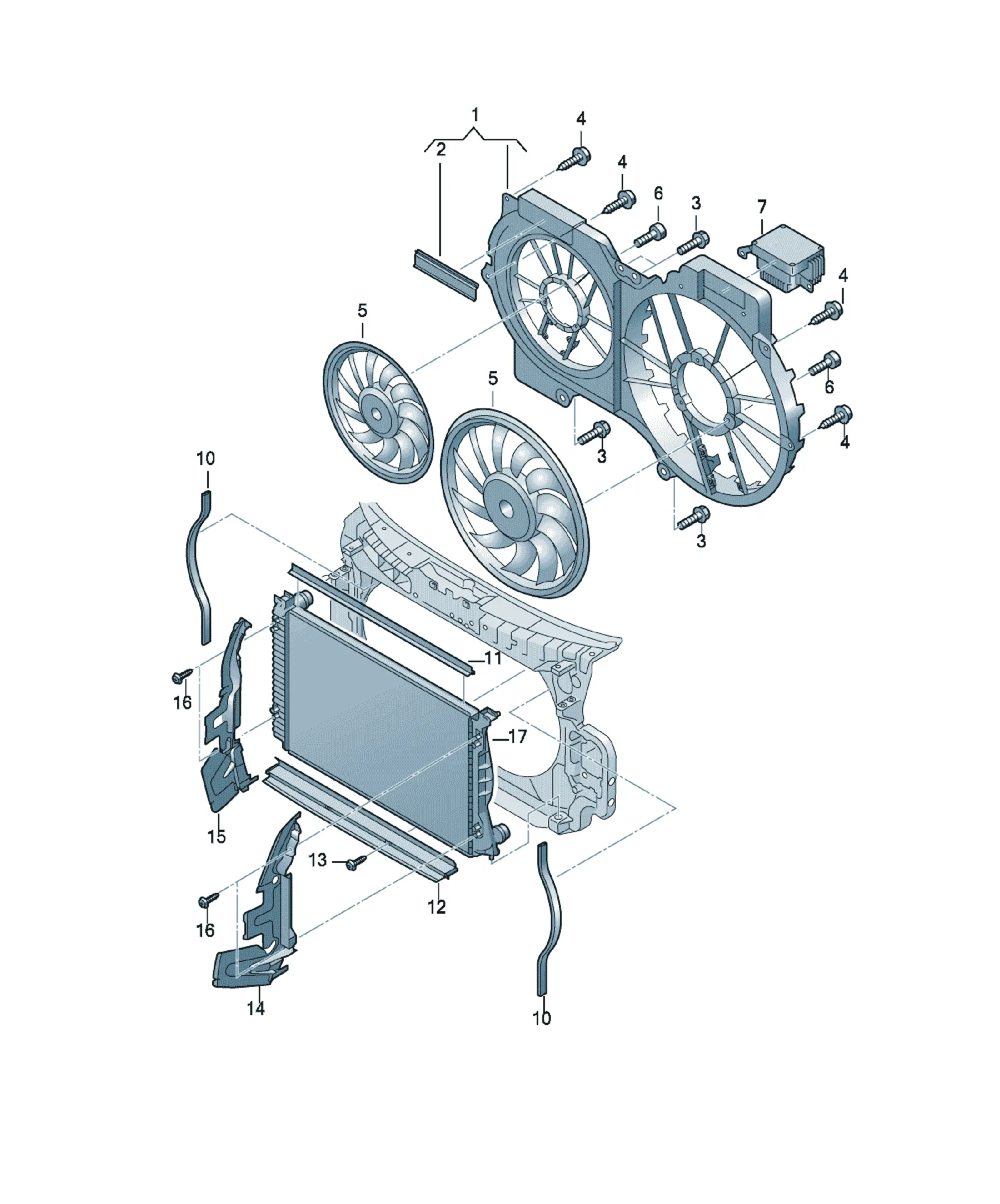 Cooling fan shroud diagram