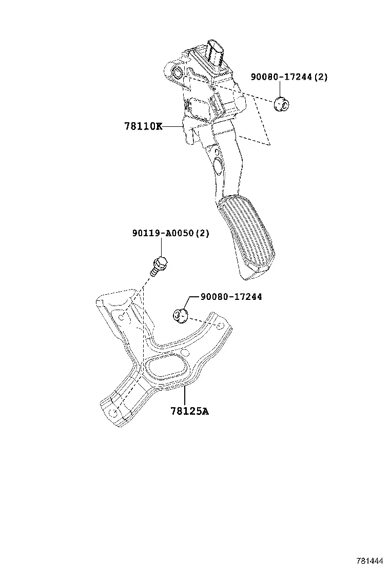 Accelerator Pedal Rod diagram