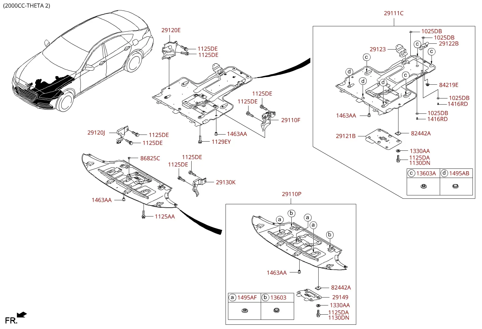 Engine under cover diagram