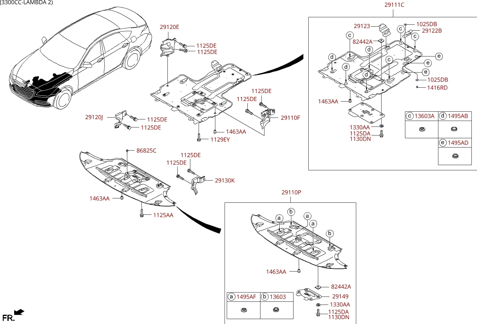 Underbody protection diagram