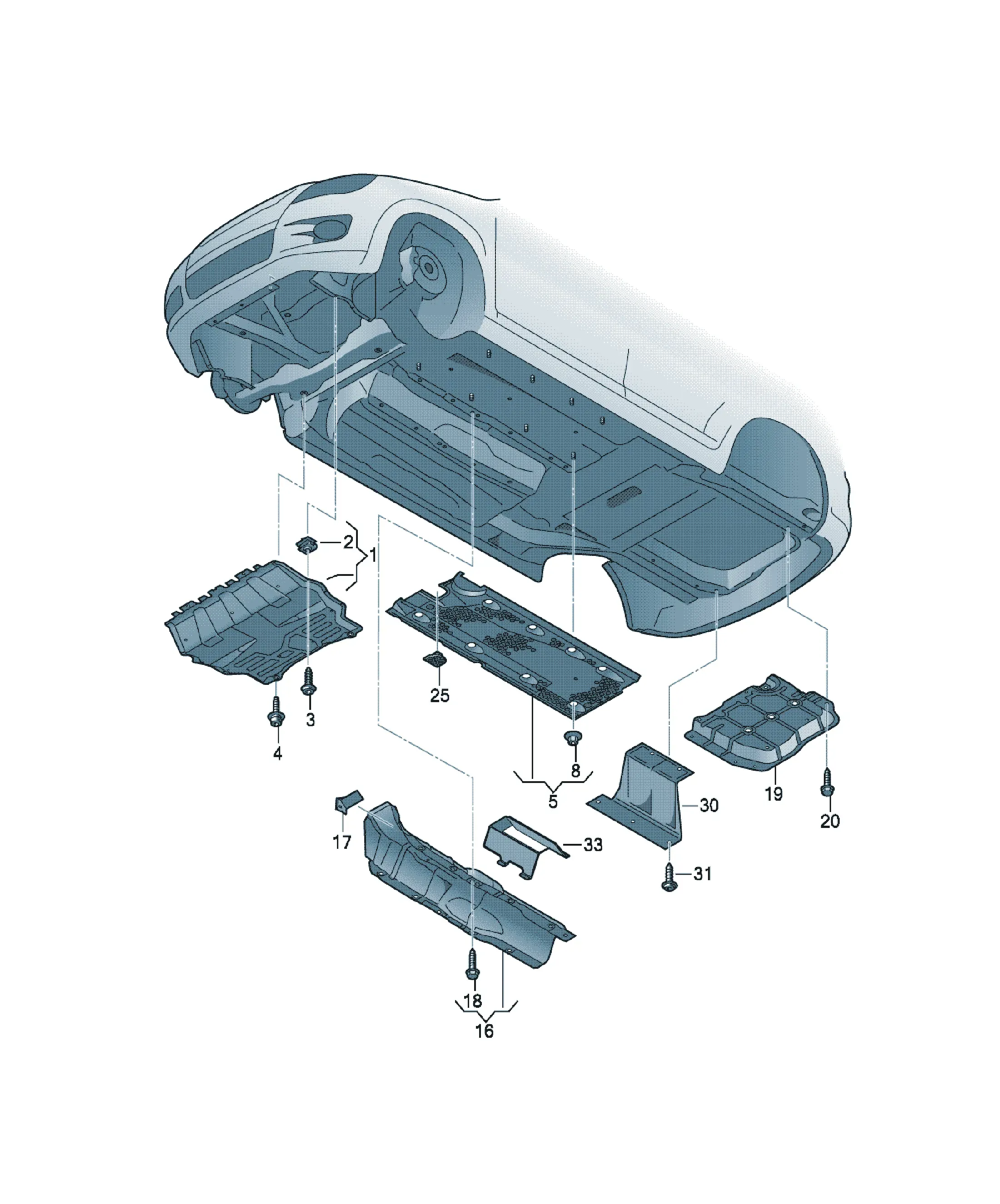 Underbody shield diagram