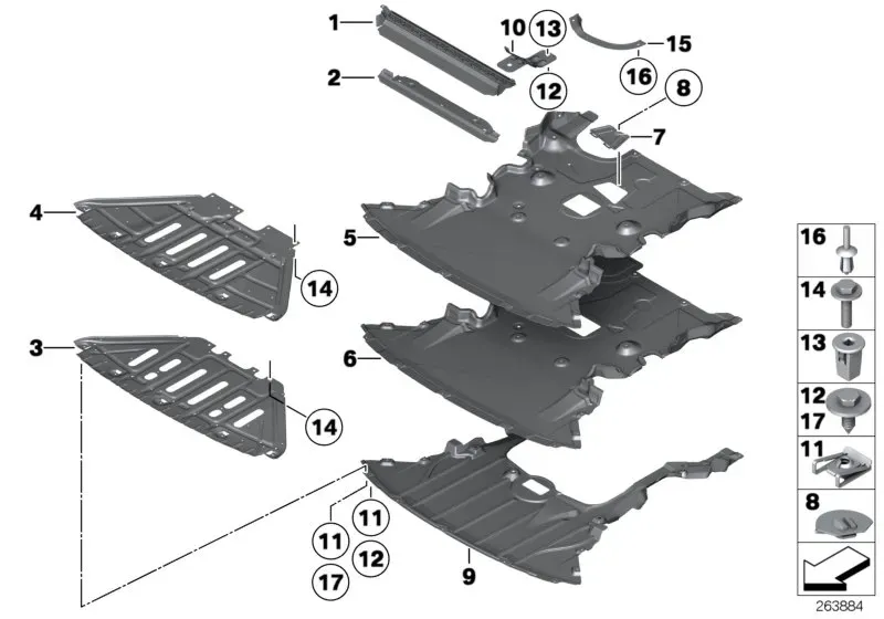 Engine compartment shield diagram