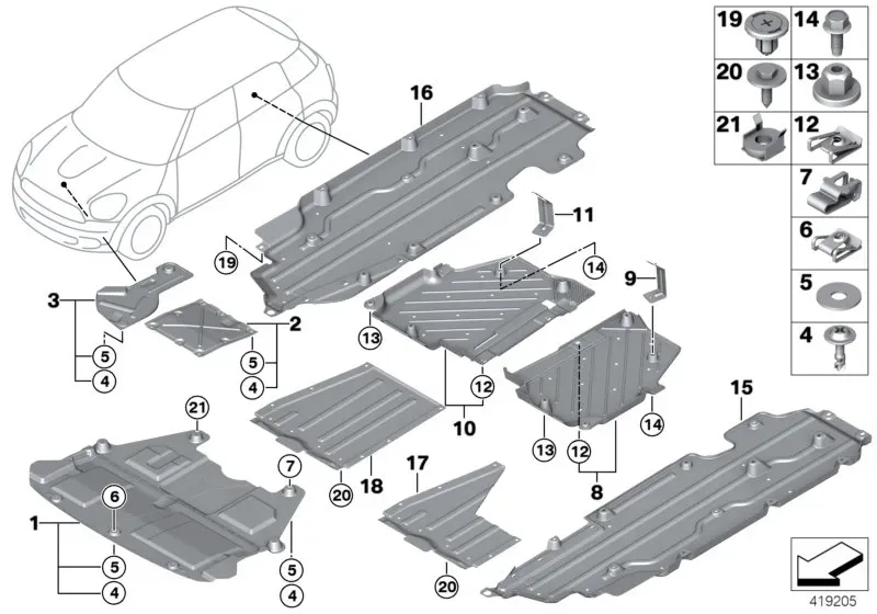 Underbody protection diagram