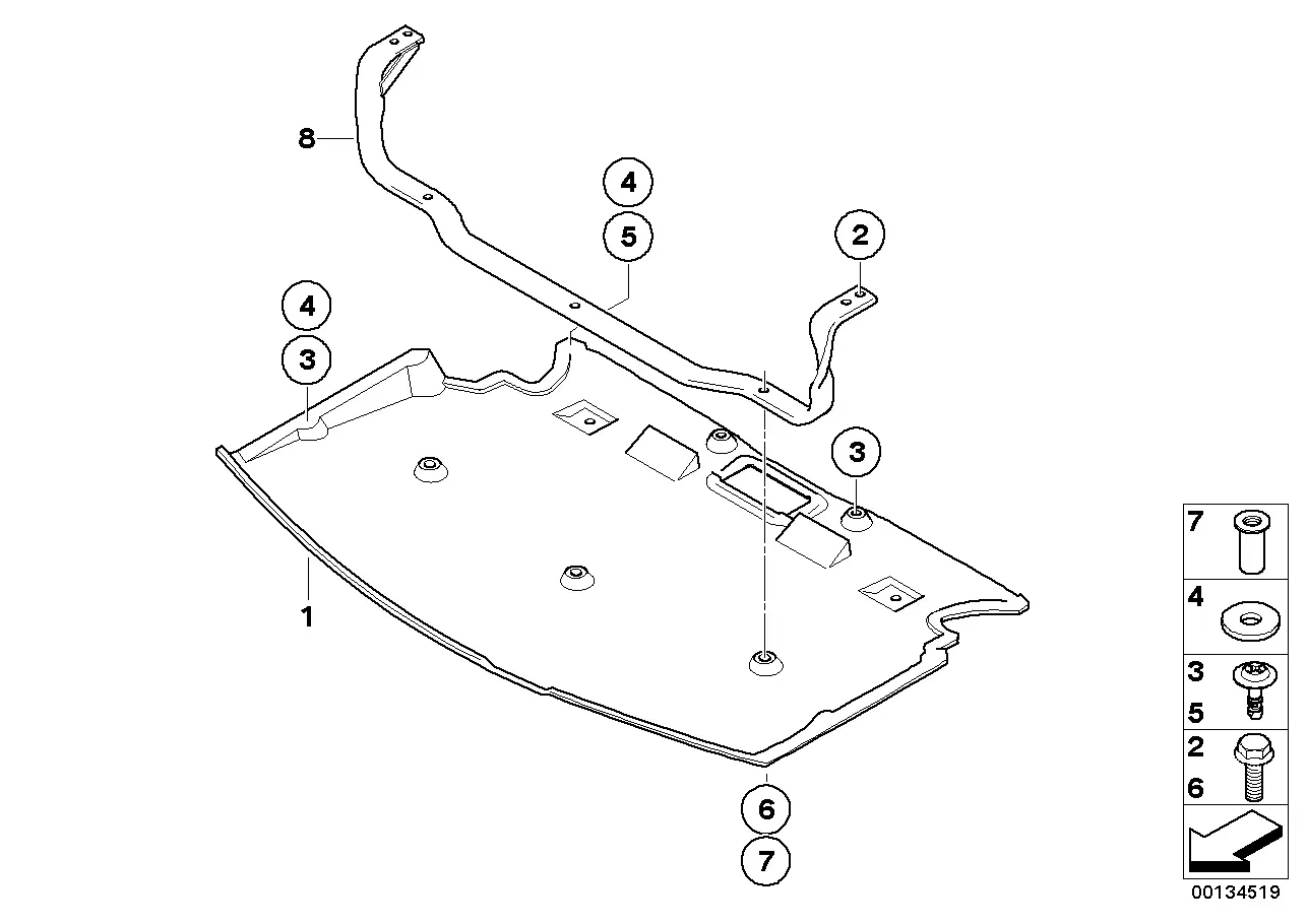 Front underbody protection diagram